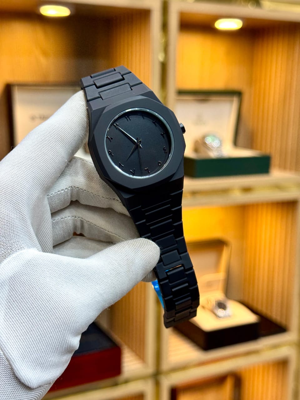 Black Aura Arabic Men's Watch - White Digits